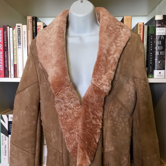 Arden B Shearling Leather Assymetrical Coat - Picture 3 of 8